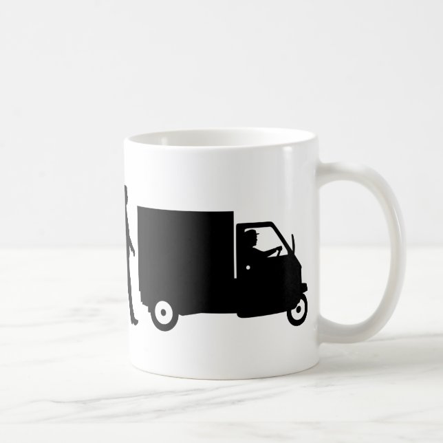 Evolution of man Piaggio Ape mini transporter Coffee Mug (Right)