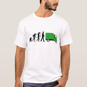 Evolution of man Piaggio Ape mini transporter T-Shirt