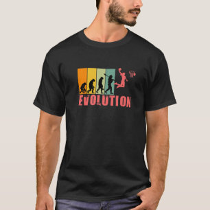 Evolution Of Man Retro Basketball Evolution Basket T-Shirt