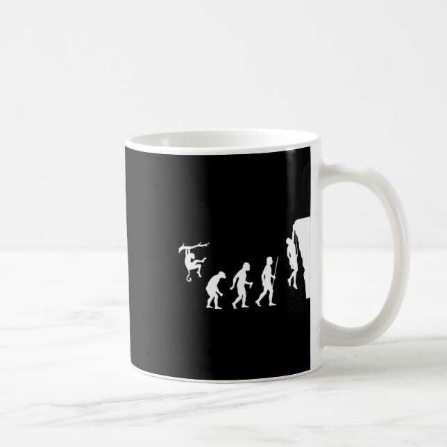 Evolution Of Man Rock Climbing  Coffee Mug (Right)