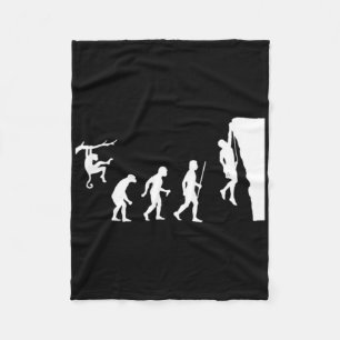 Evolution Of Man Rock Climbing Fleece Blanket