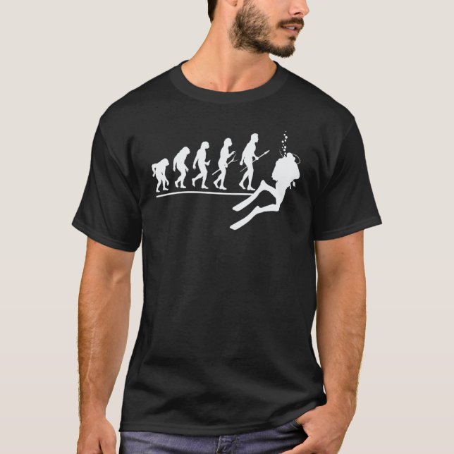 Evolution Of Man Scuba Diver Evolution Scuba Divin T-Shirt (Front)
