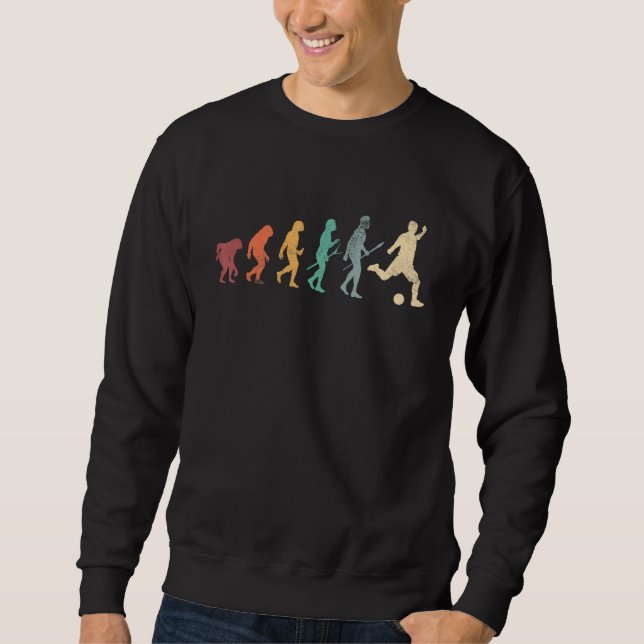 Evolution of Man Soccer  Fottball Vintage Retro Sweatshirt (Front)