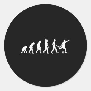 Evolution Of Man - Soccer Lover Soccer Player Classic Round Sticker