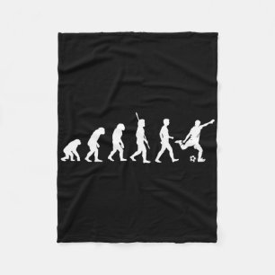 Evolution Of Man - Soccer Lover Soccer Player Fleece Blanket