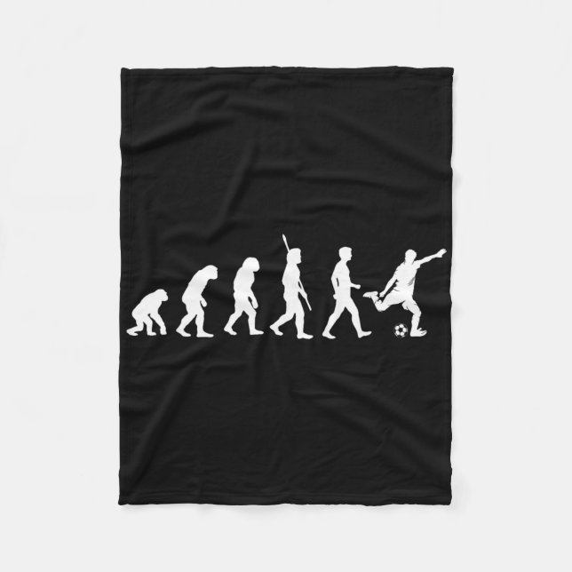Evolution Of Man - Soccer Lover Soccer Player  Fleece Blanket (Front)