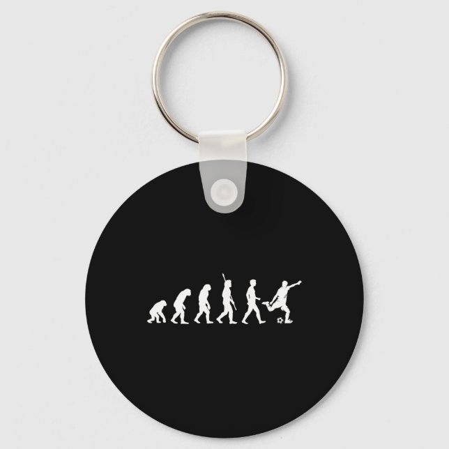 Evolution Of Man - Soccer Lover Soccer Player  Key Ring (Front)
