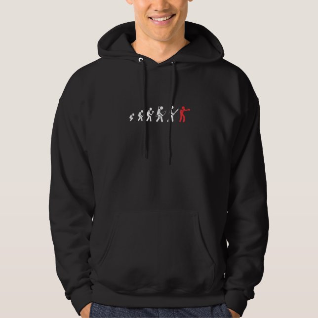 Evolution Of Mankind Boxing Gloves Boxer Boxing Hoodie (Front)