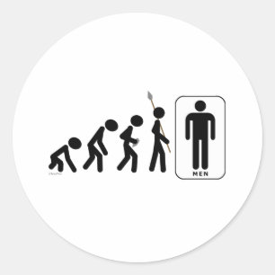 Evolution of Men Classic Round Sticker