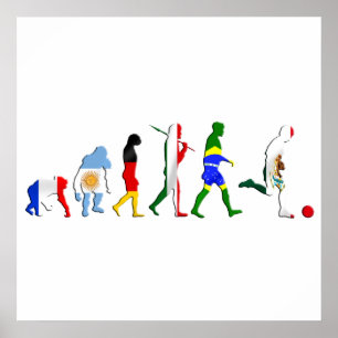 Evolution of Mexican Futbol soccer fans gifts Poster