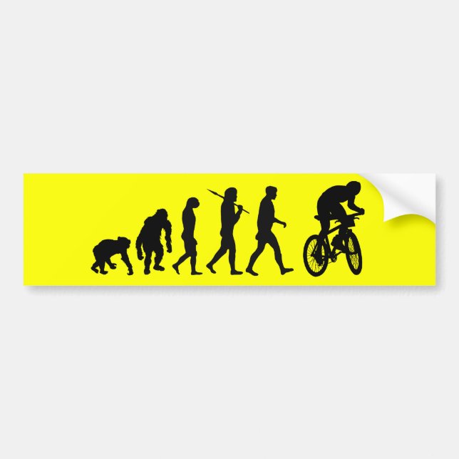 Evolution of mountain biking car bumper sticker (Front)