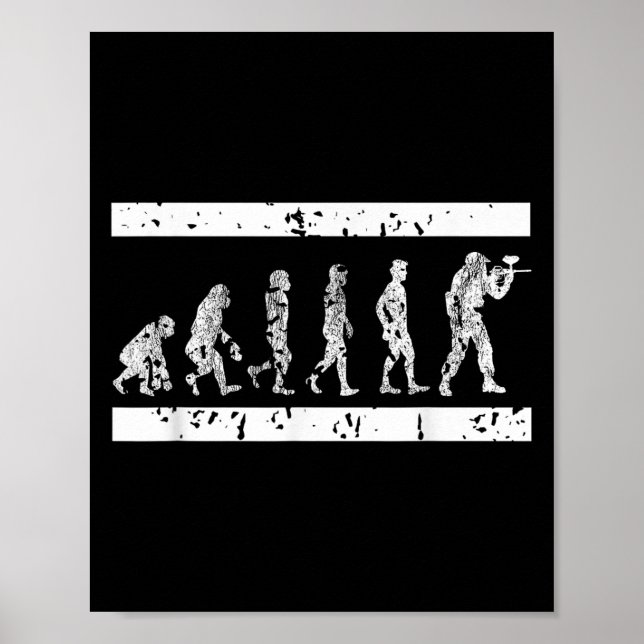 Evolution Of Paintball Player Humour Tactical Game Poster (Front)