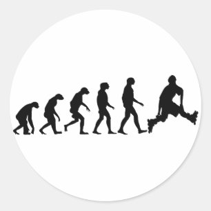 Evolution of Rollerblading Classic Round Sticker