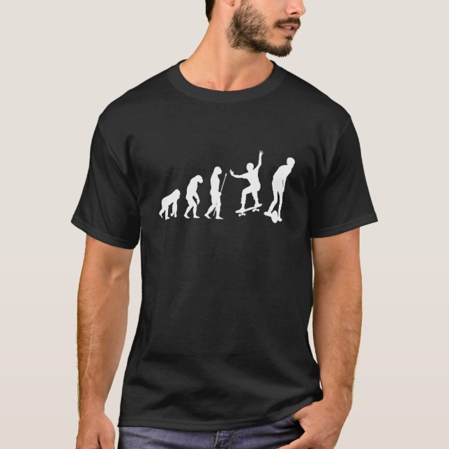 Evolution Of Skateboard One Wheel Riding Float Lif T-Shirt (Front)
