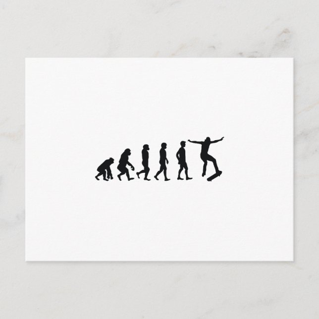 Evolution of Skateboarder Skateboarding Funny Gift Postcard (Front)