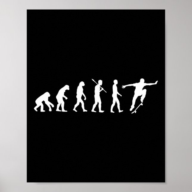 Evolution Of Skateboarder - Skateboarding Gift Shi Poster (Front)