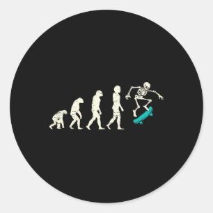 Evolution Of Skateboarding Classic Round Sticker