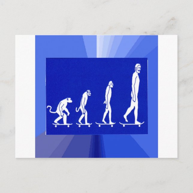 EVOLUTION OF SKATEBOARDING POSTCARD (Front)