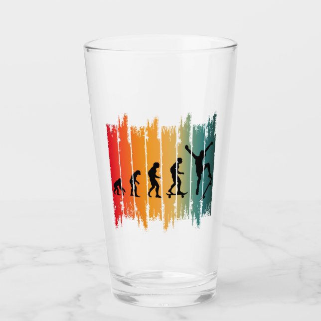 Evolution Of Skateboarding Skater Glass (Front)
