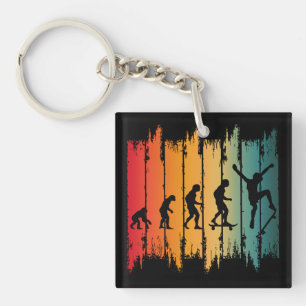 Evolution Of Skateboarding Skater Key Ring