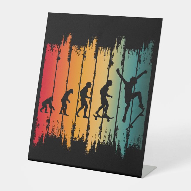 Evolution Of Skateboarding Skater Pedestal Sign (Front)
