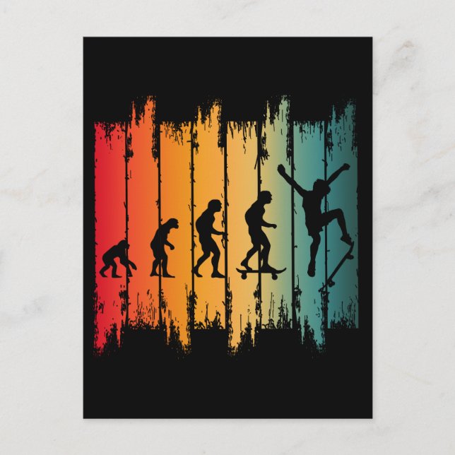 Evolution Of Skateboarding Skater Postcard (Front)