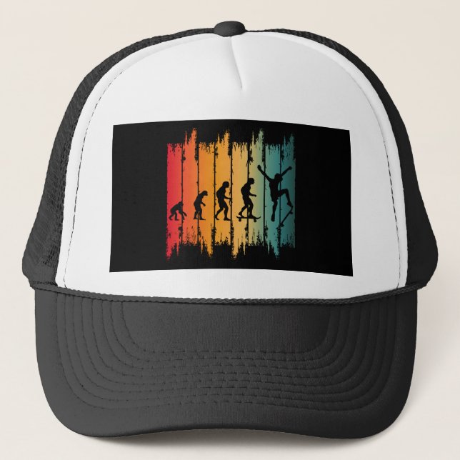 Evolution Of Skateboarding Skater Trucker Hat (Front)