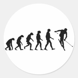 Evolution of Ski Classic Round Sticker