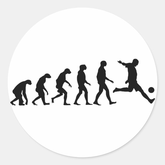 Evolution of Soccer Classic Round Sticker (Front)