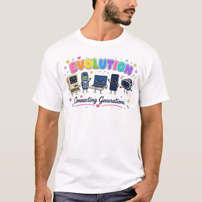Evolution of Technology Connecting Generations T-Shirt (Front)