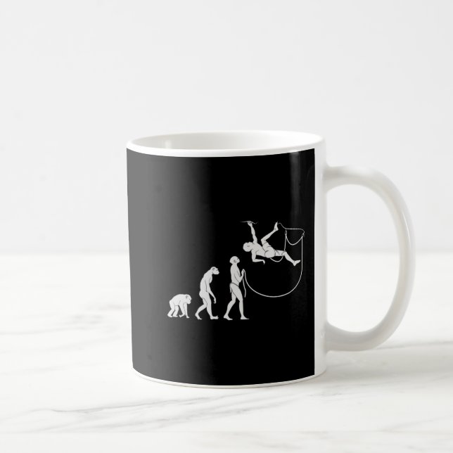 Evolution Of The Climber  Fun Rock Climbing  Coffee Mug (Right)