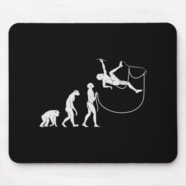 Evolution Of The Climber  Fun Rock Climbing  Mouse Pad (Front)