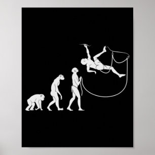 Evolution Of The Climber Fun Rock Climbing Poster