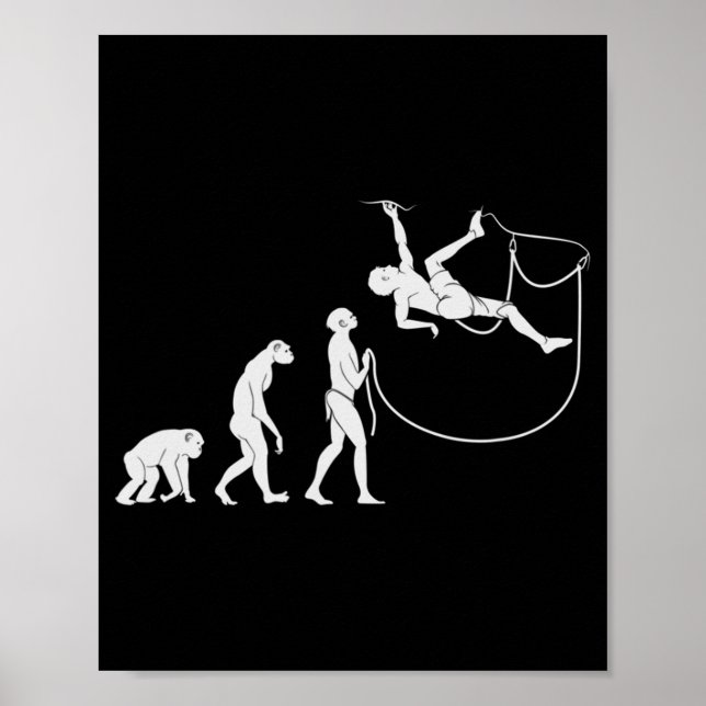 Evolution Of The Climber  Fun Rock Climbing  Poster (Front)