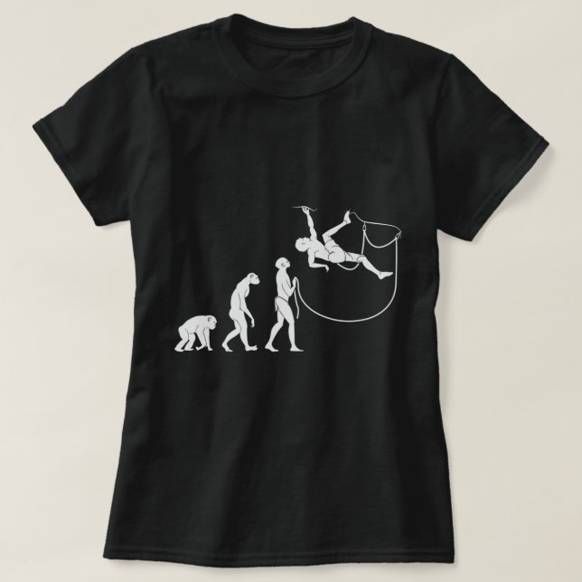 Evolution Of The Climber  Fun Rock Climbing  T-Shirt (Design Front)