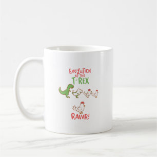Evolution Of The T-Rex RAWR! Funny Dino Chicken Coffee Mug