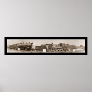 Evolution of Trains Photo 1913 Poster