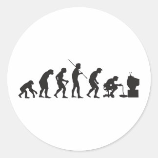 Evolution of Video Games Gaming Gamer Classic Round Sticker