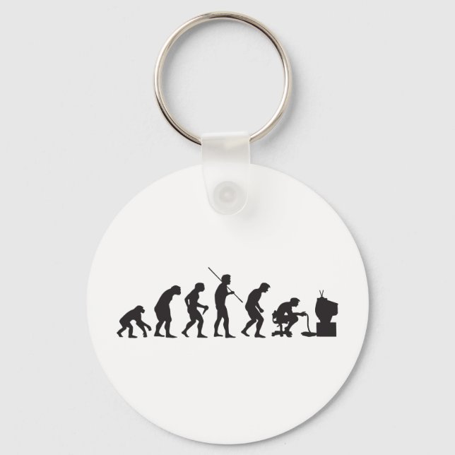 Evolution of Video Games Gaming Gamer Key Ring (Front)