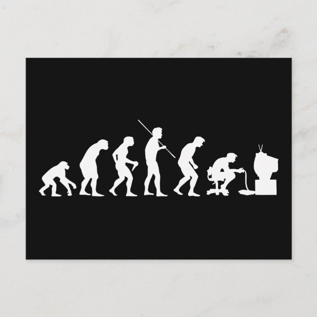 Evolution of Video Games Gaming Gamer Postcard (Front)