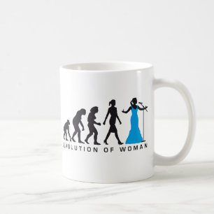 Evolution of woman female opera singer coffee mug