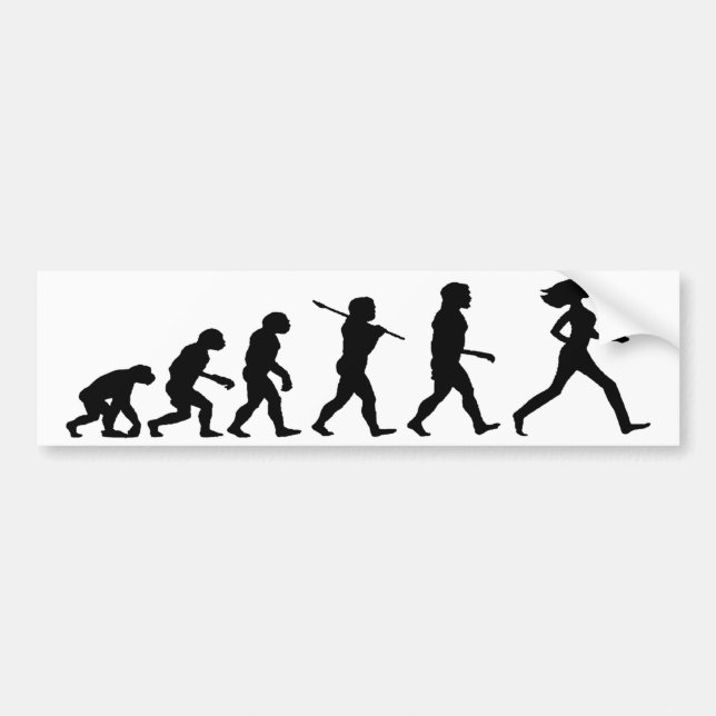 Evolution of Woman Light Bumper Sticker (Front)