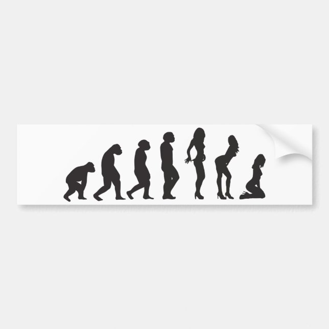 Evolution of Women Funny Bumper Sticker (Front)