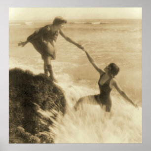 Evolution of Women’s Bathing Suits Poster