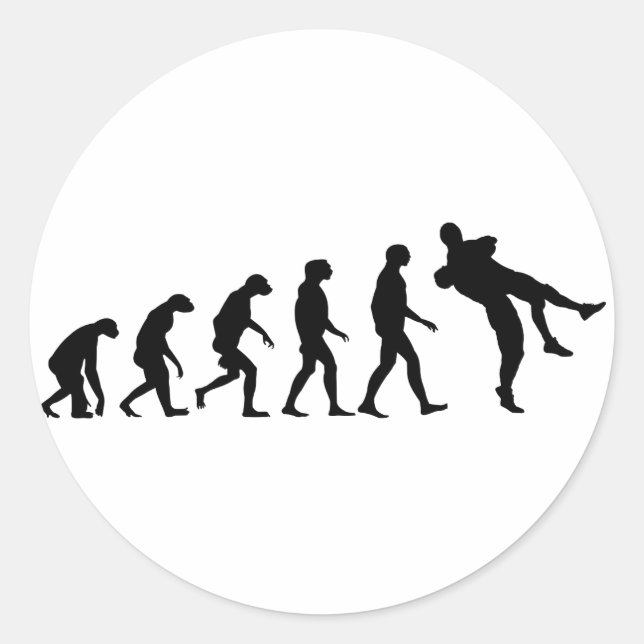 Evolution of Wrestling Classic Round Sticker (Front)