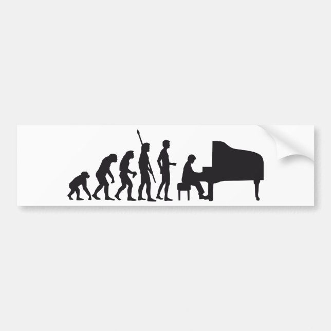 evolution piano bumper sticker (Front)