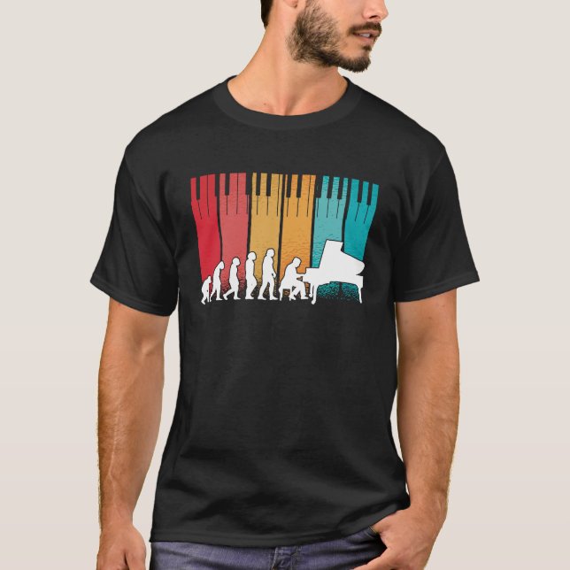 Evolution Piano Musician Keyboard Orchestra  5 T-Shirt (Front)