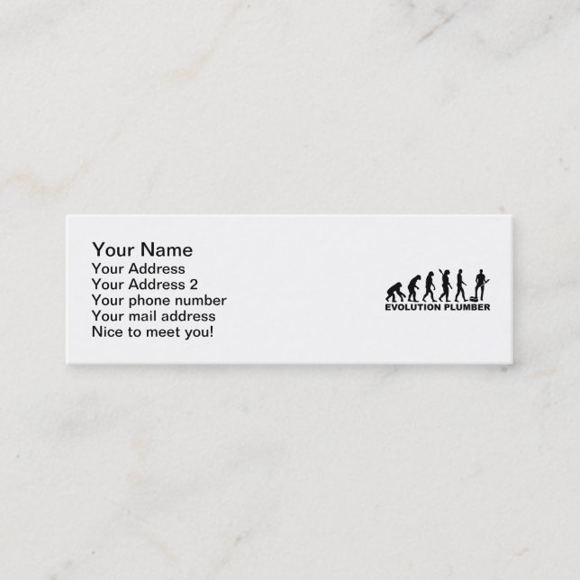 Evolution Plumber Mini Business Card (Front)