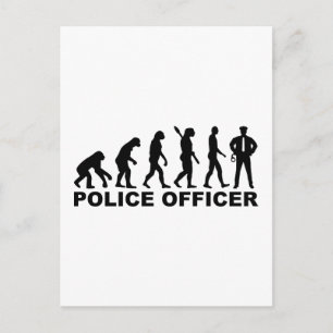 Evolution Police Officer Postcard