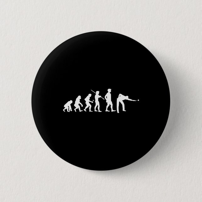 Evolution Pool Funny Pool Player Billiards Player  6 Cm Round Badge (Front)